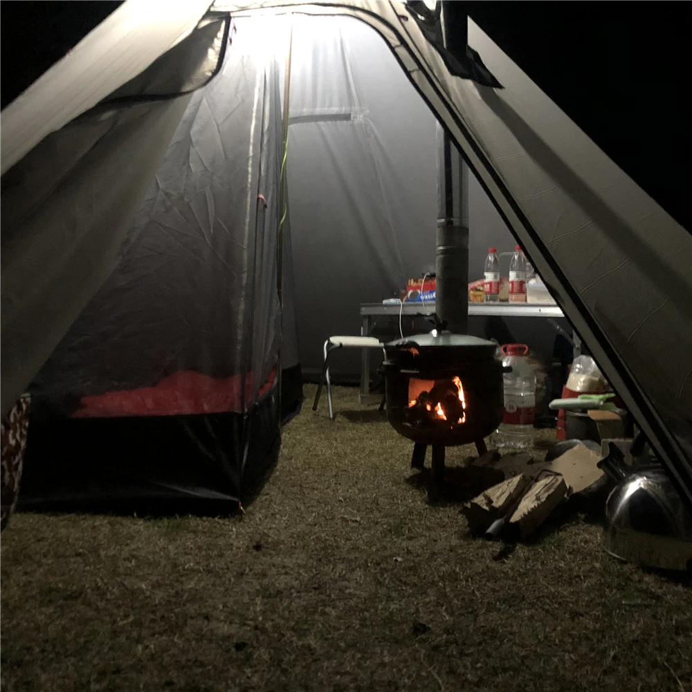 Cheap Goat Tents 5~6 Hot Tent with Fire Retardant Stove Jack for Flue Pipes, 2 Person Lightweight, Teepee Tents for Family Team Outdoor   